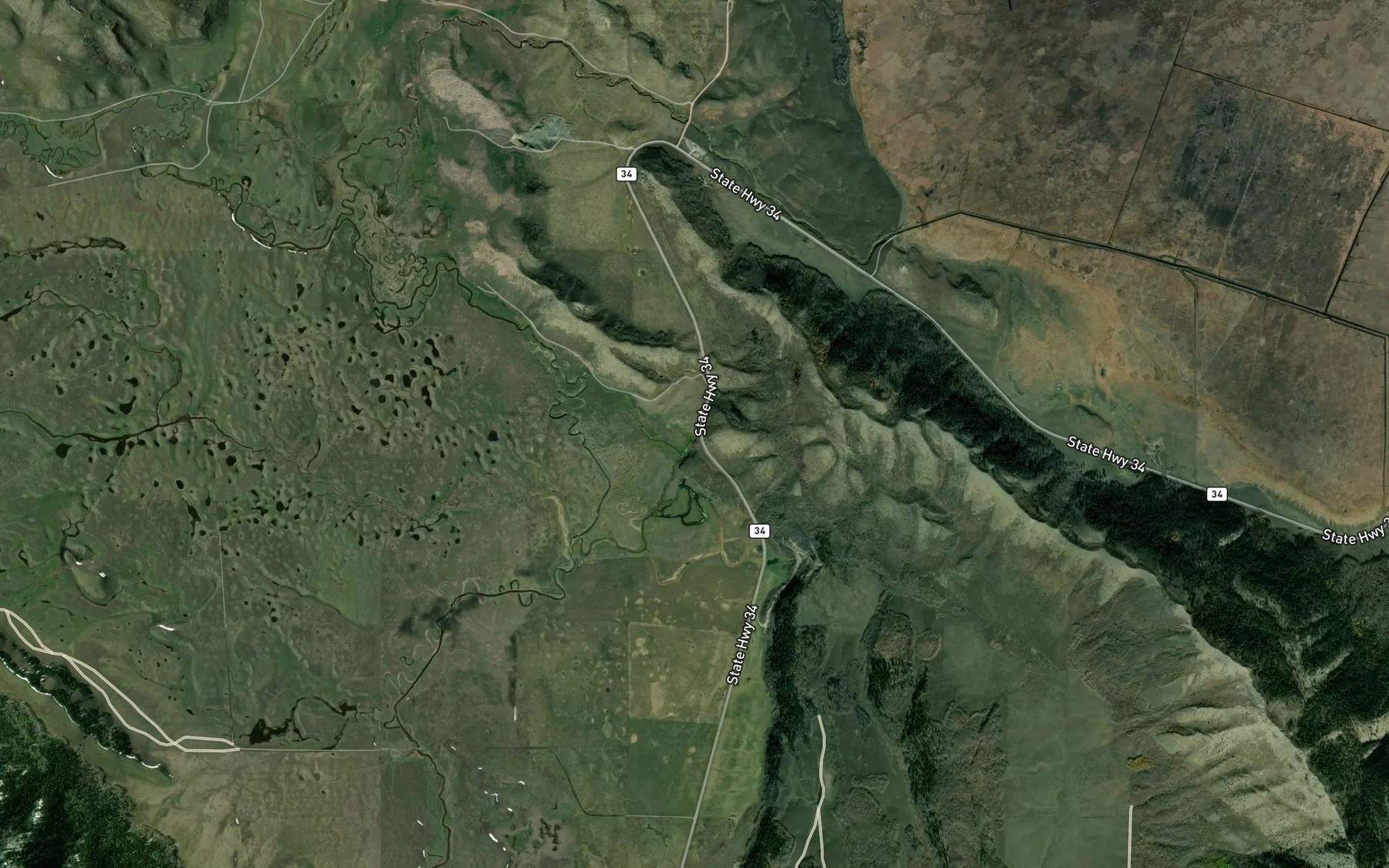 Satellite map of the Chubb Springs