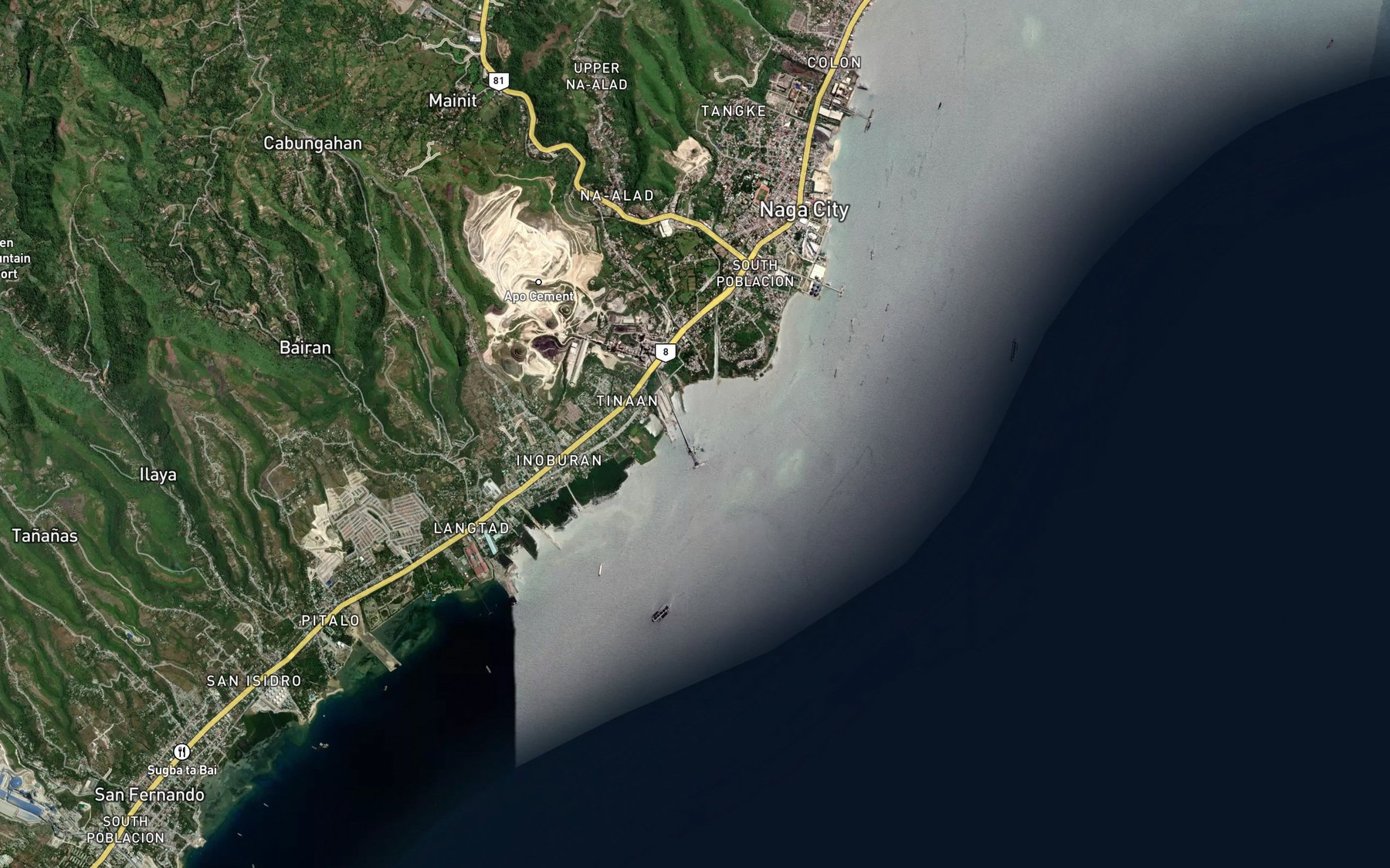 Satellite map of the Tinaan Anchorage
