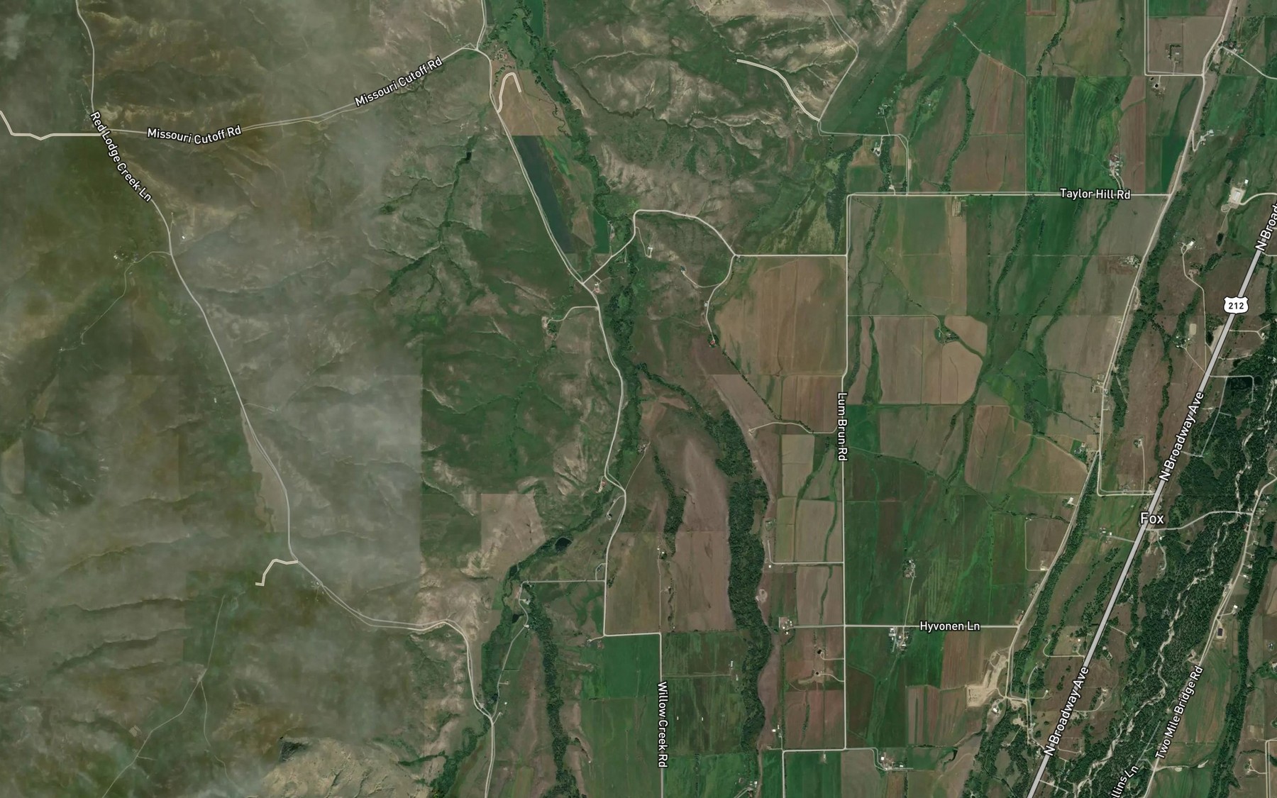 Satellite map of the Spring Creek