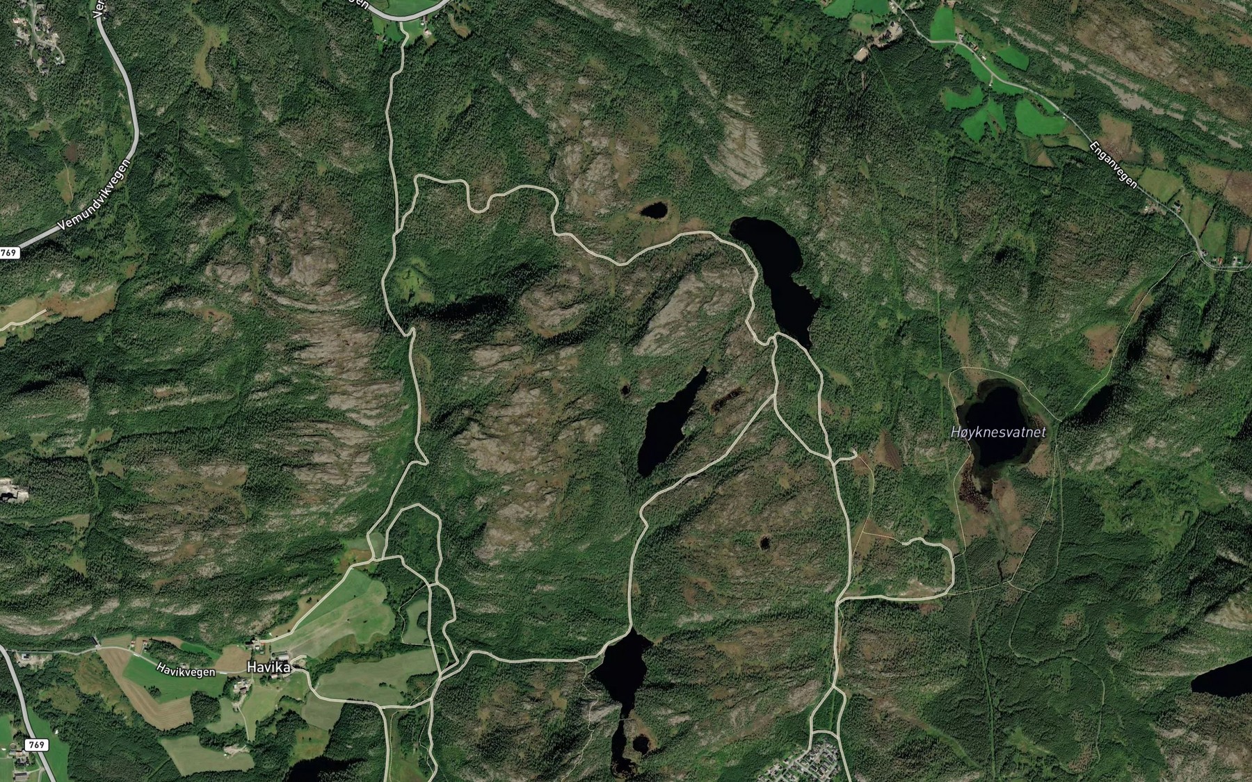 Satellite map of the Tronvasstjonna