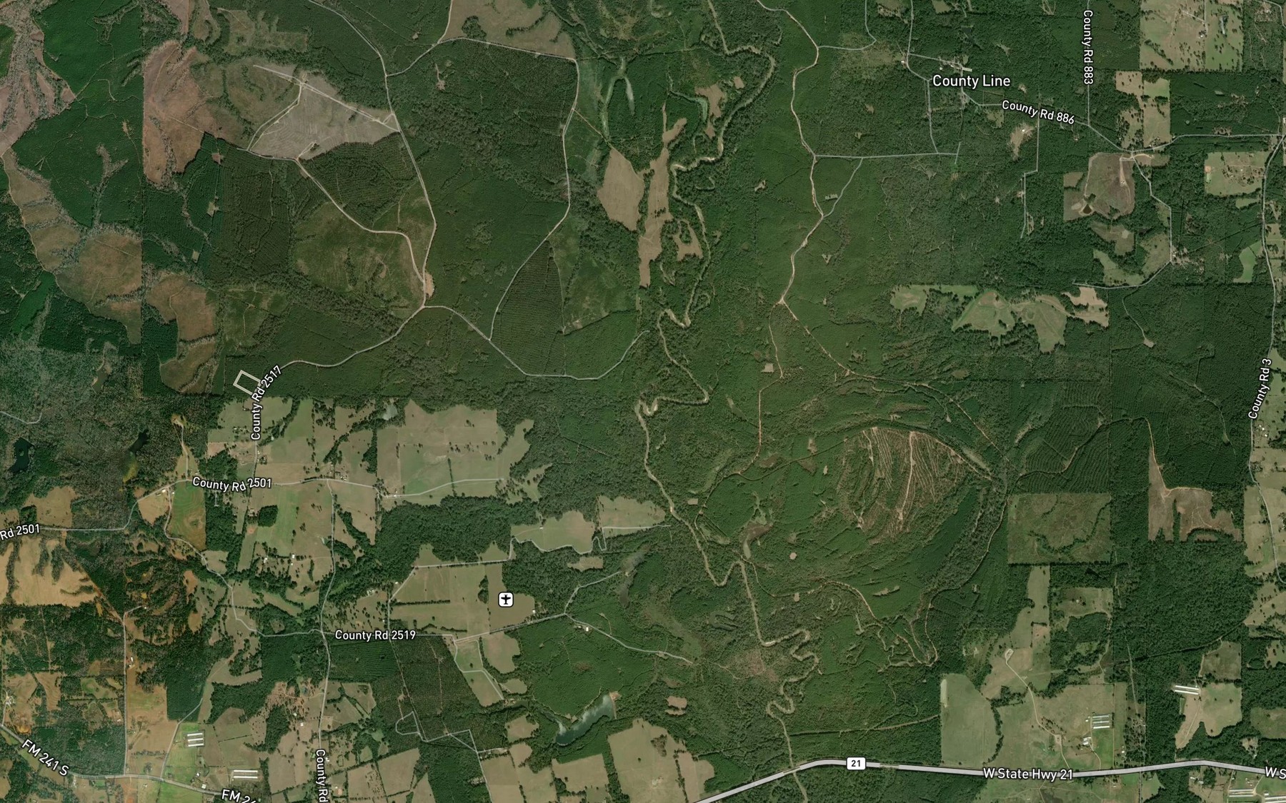 Satellite map of the Lick Creek