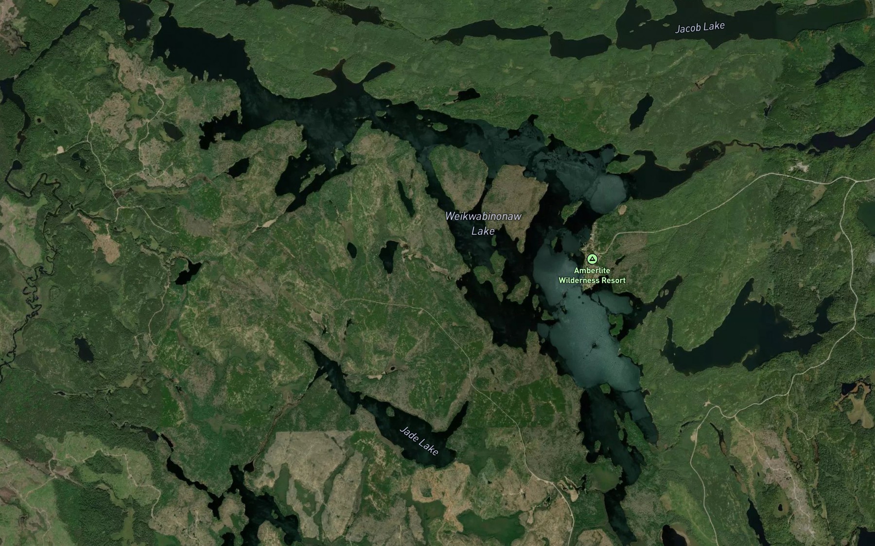 Satellite map of the Weikwabinonaw Lake