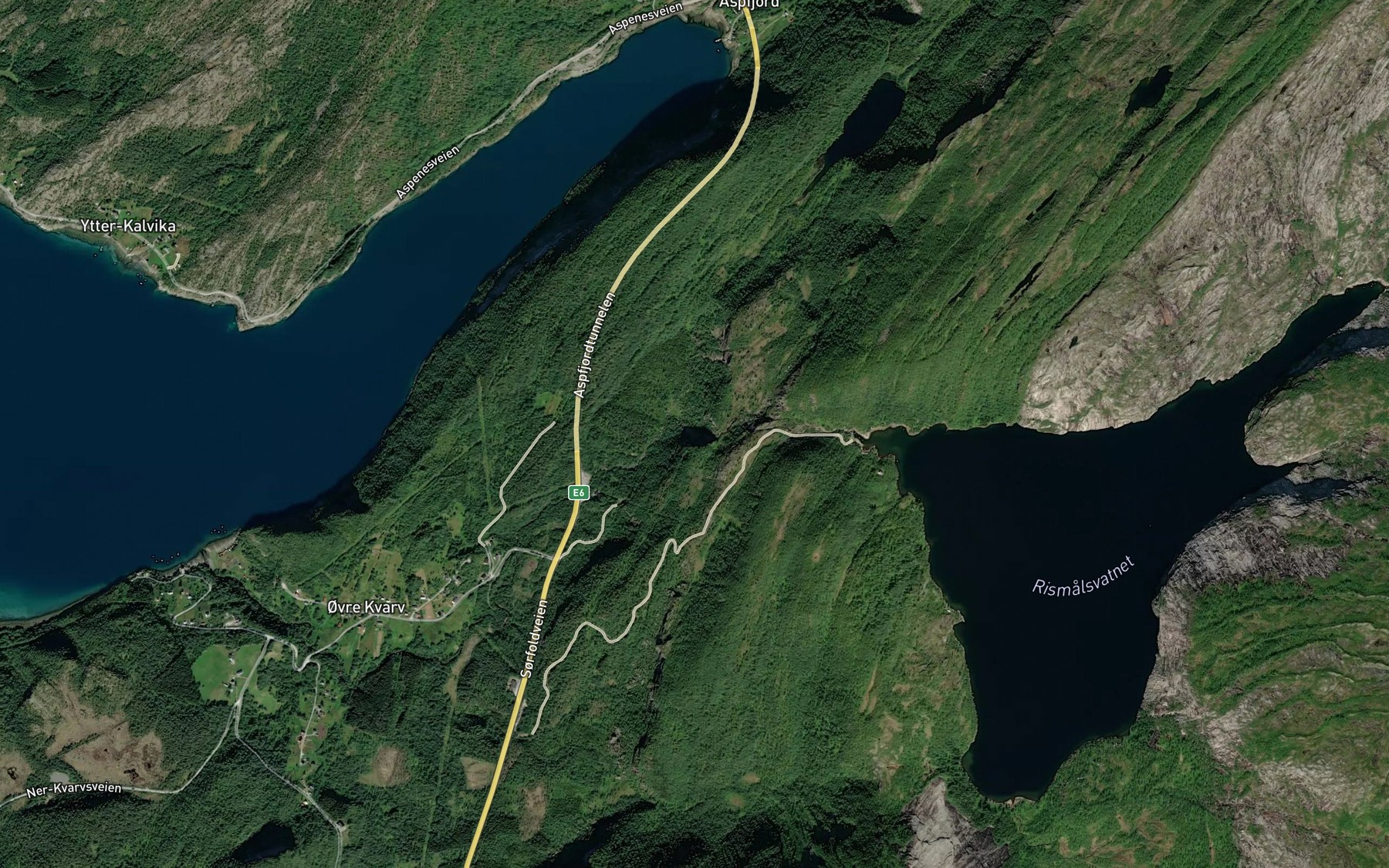 Satellite map of the Rismalsfossen