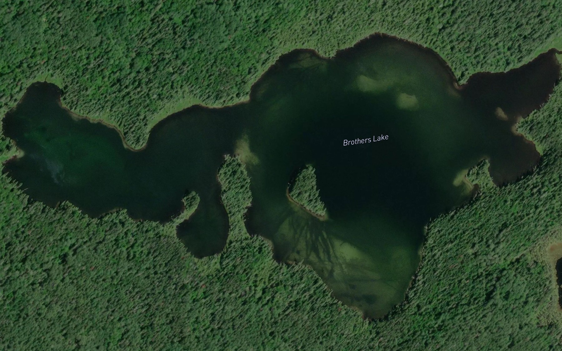 Satellite map of the Brothers Lake