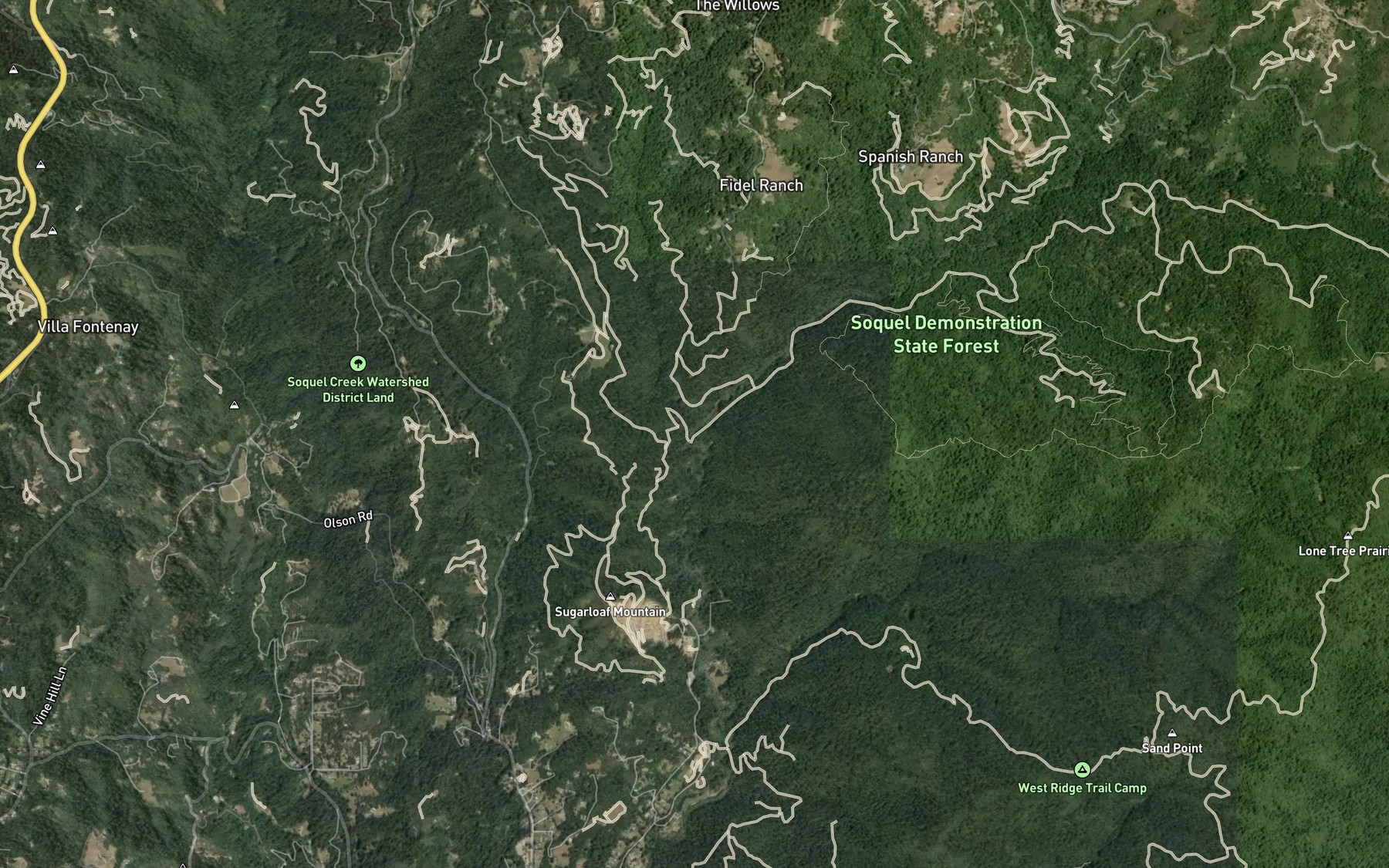Satellite map of the Amaya Creek
