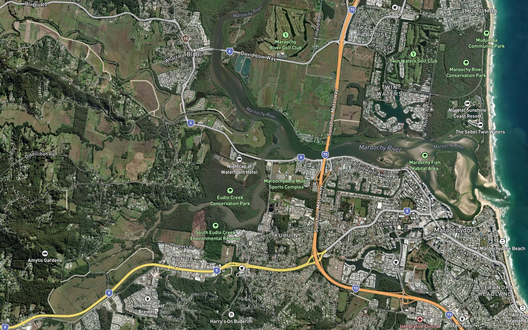 Satellite map of the Fishermans Road Boat Ramp