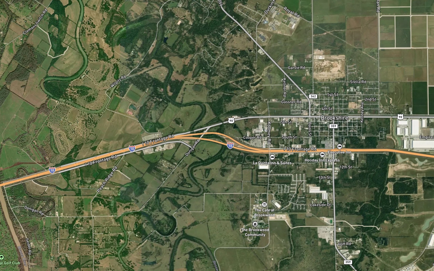 Satellite map of the Kellner Creek