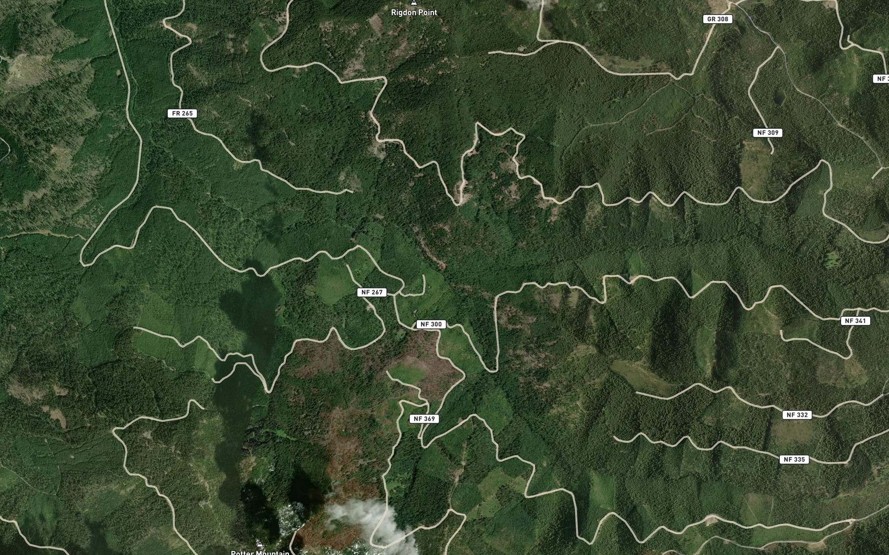 Satellite map of the South Fork Staley Creek