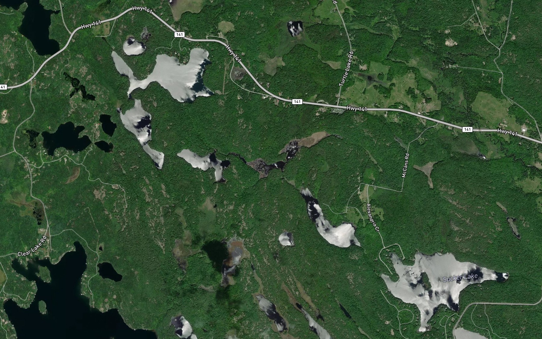 Satellite map of the Cook Pond