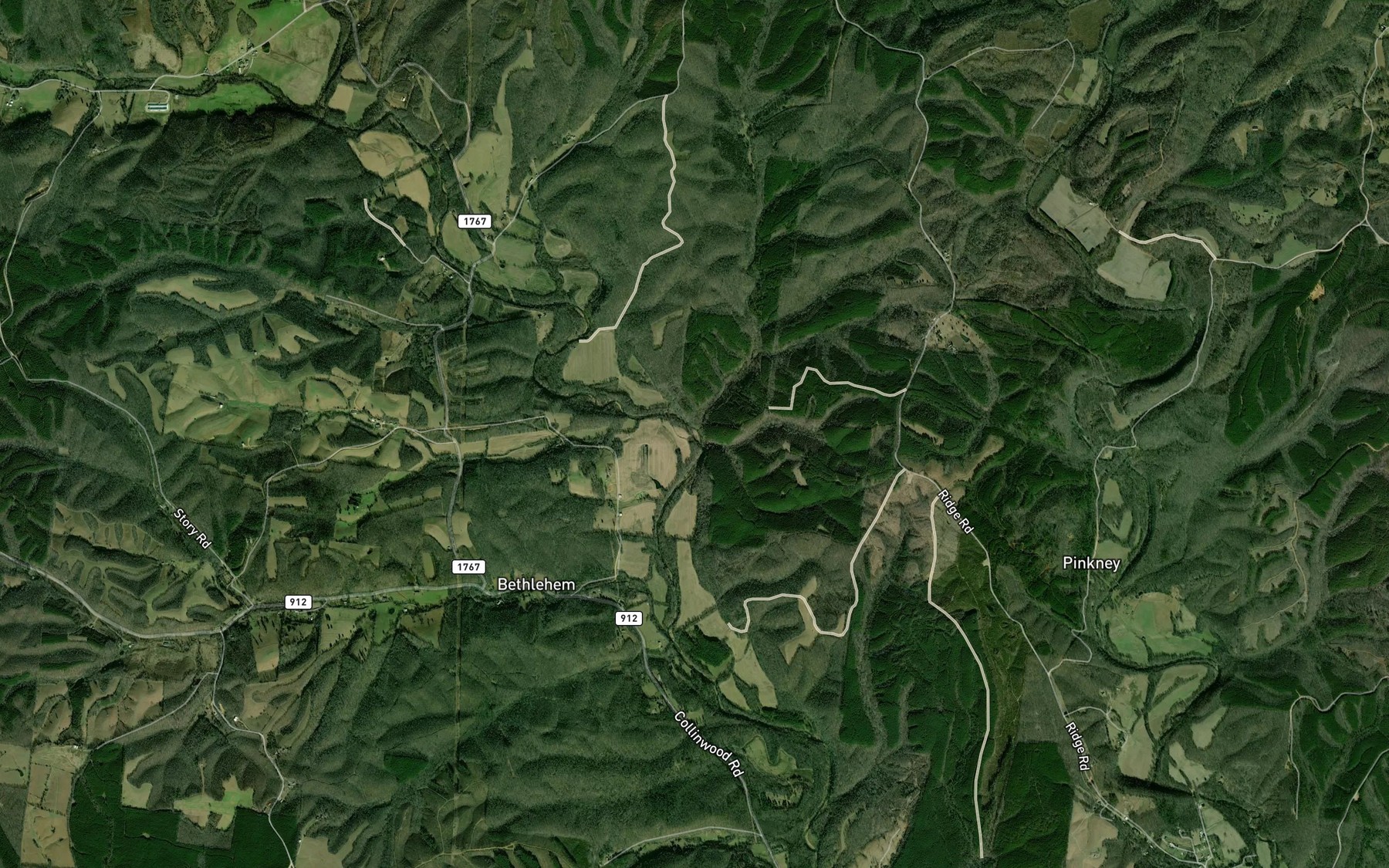 Satellite map of the McCrory Creek