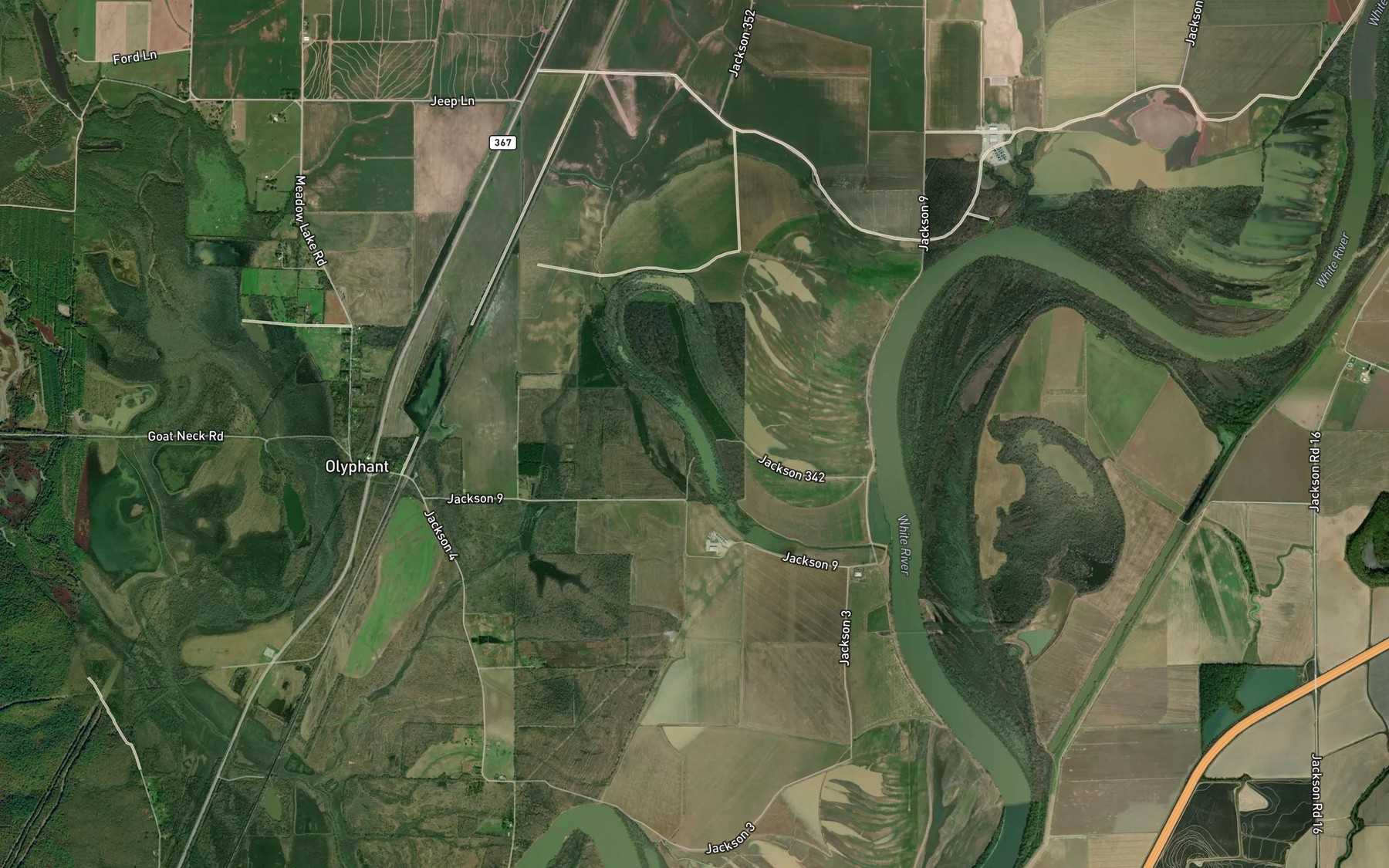 Satellite map of the Horseshoe Lake