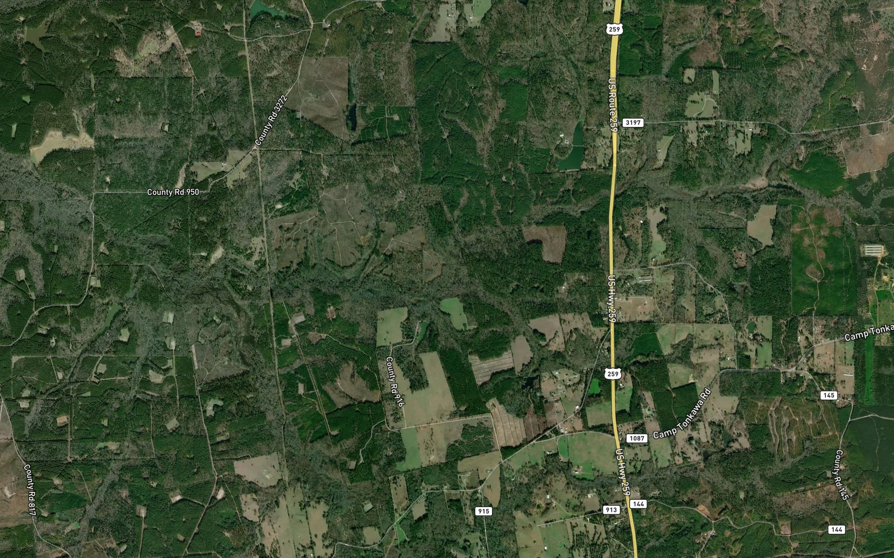 Satellite map of the Hartless Branch