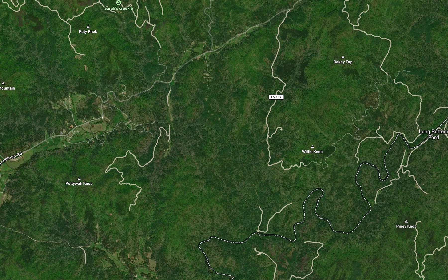 Satellite map of the Morsingills Creek