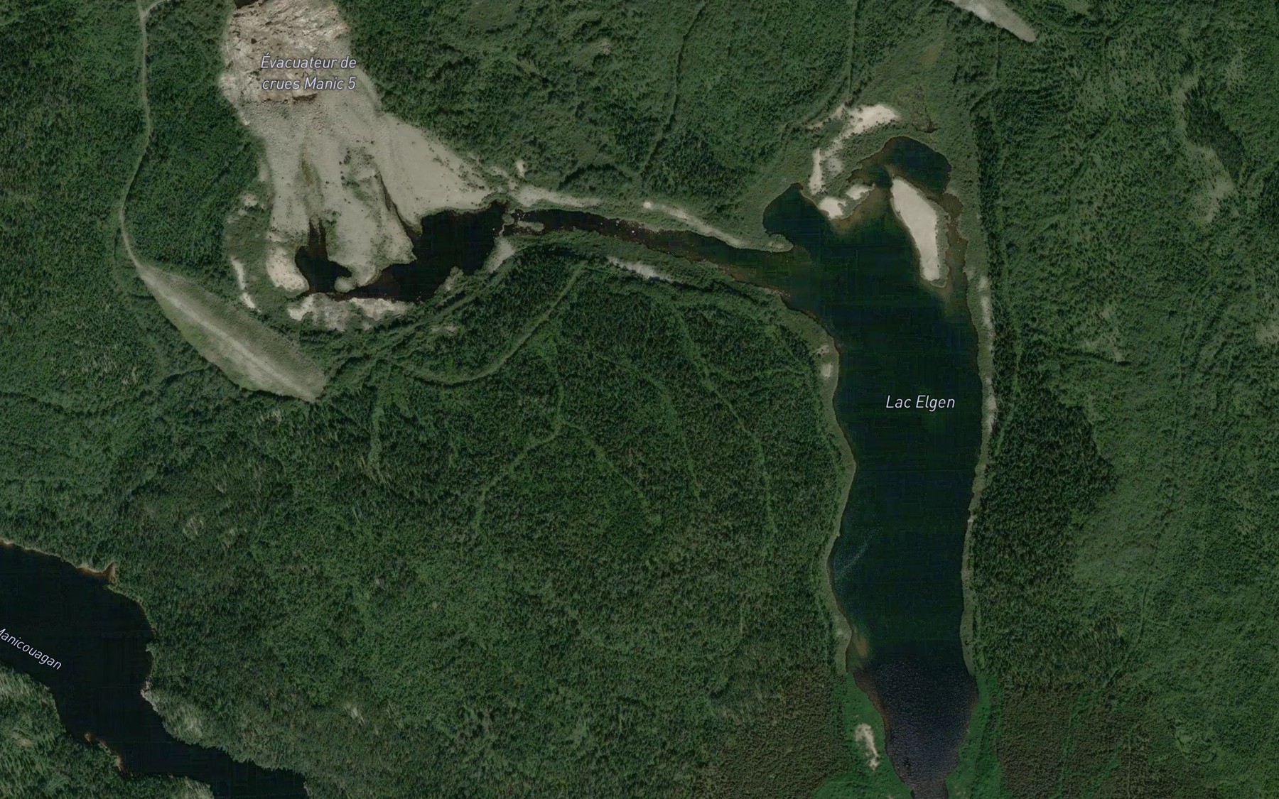 Satellite map of the Lac Elgen