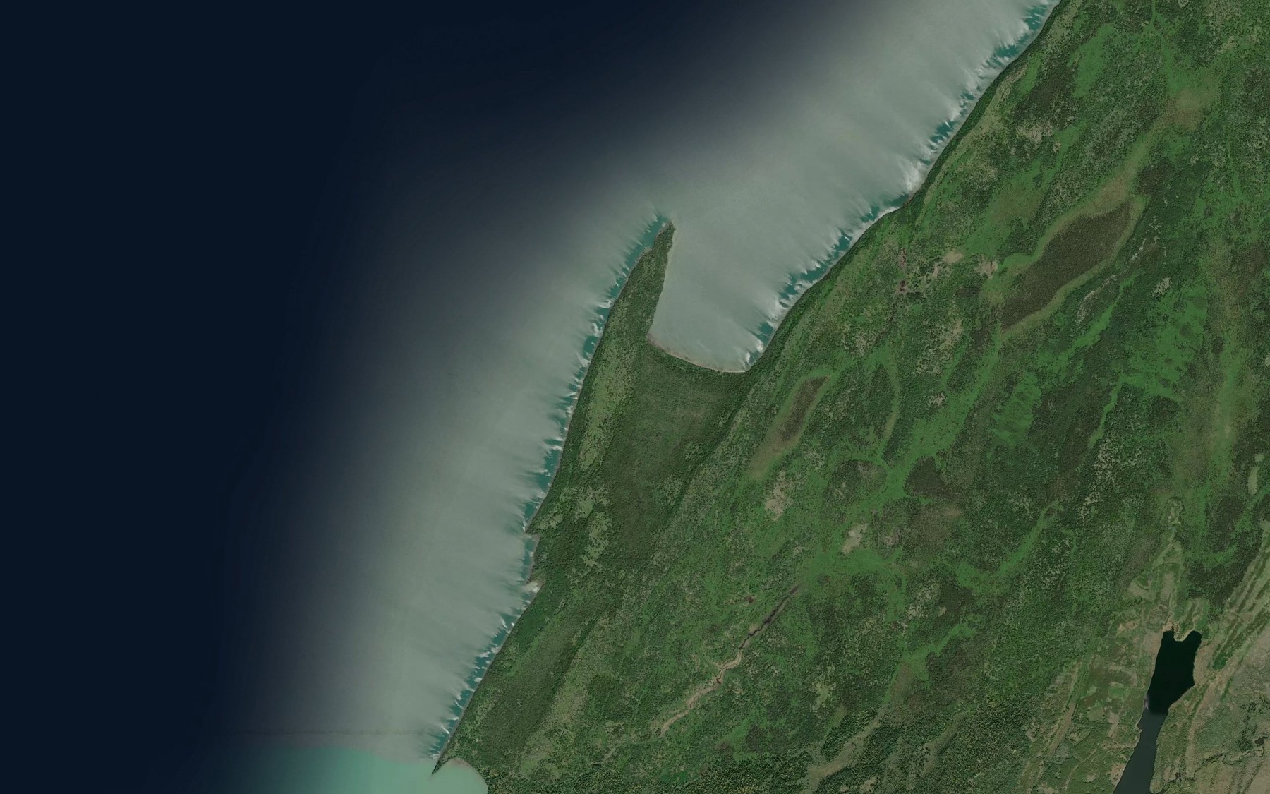 Satellite map of the Louise Bay
