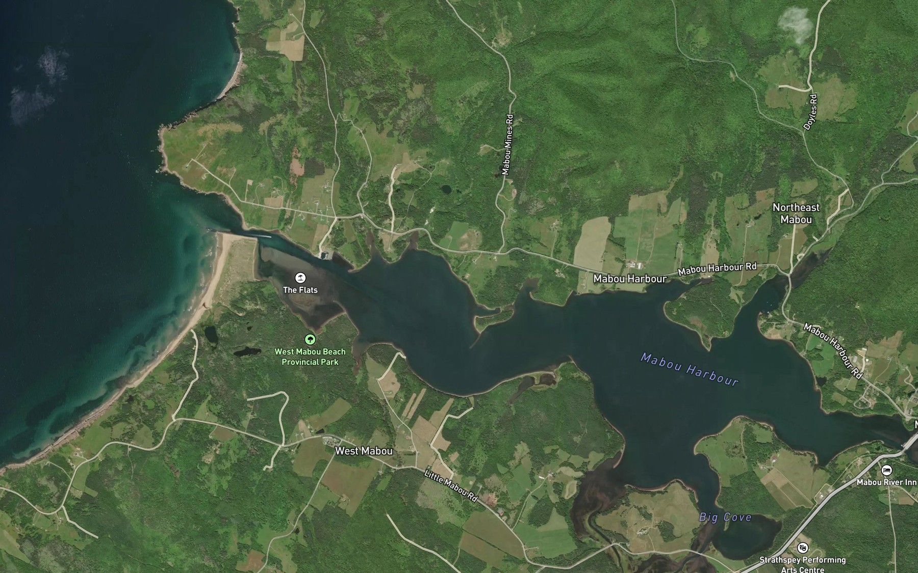 Satellite map of the Hectors Brook