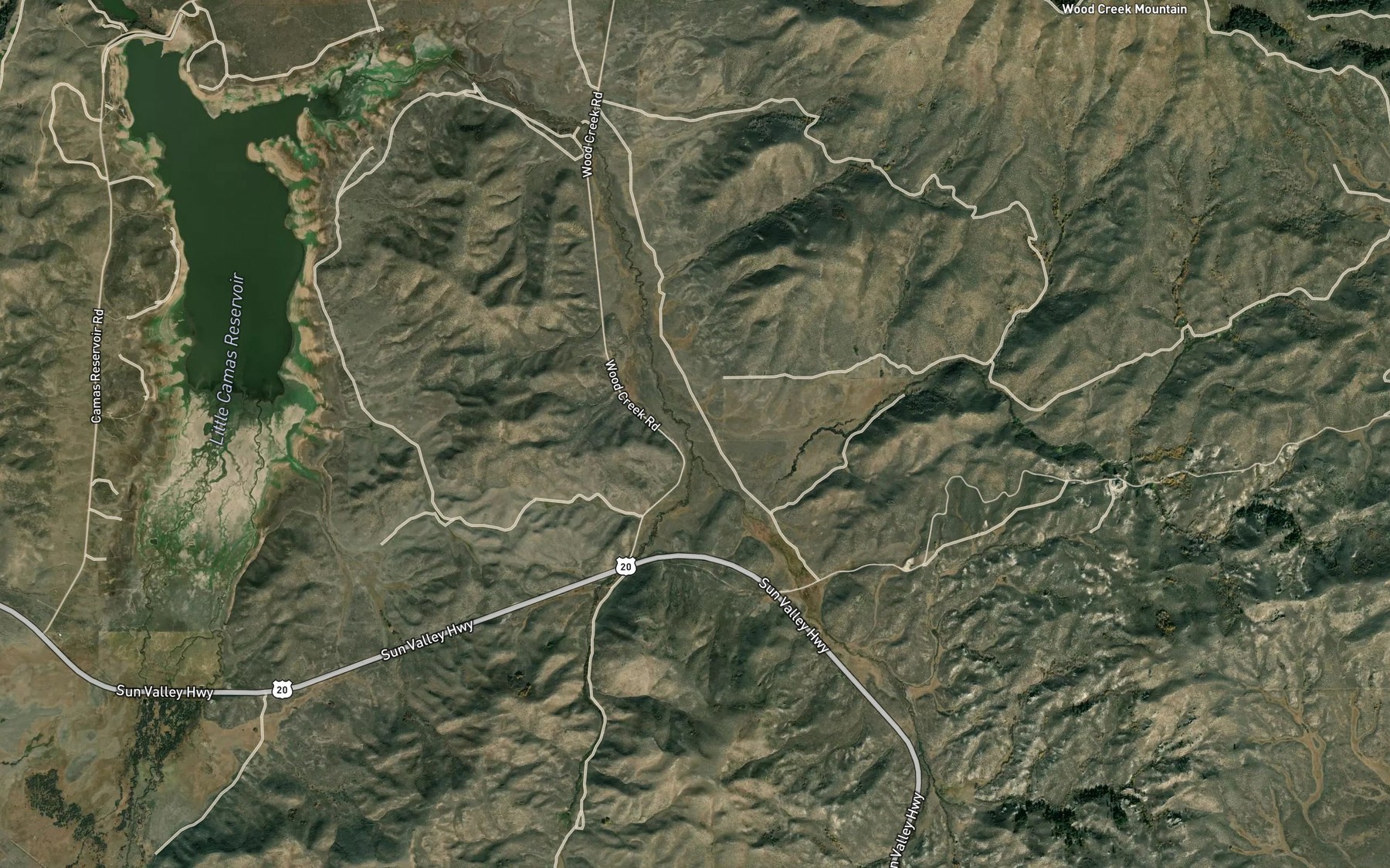 Satellite map of the Chimney Creek