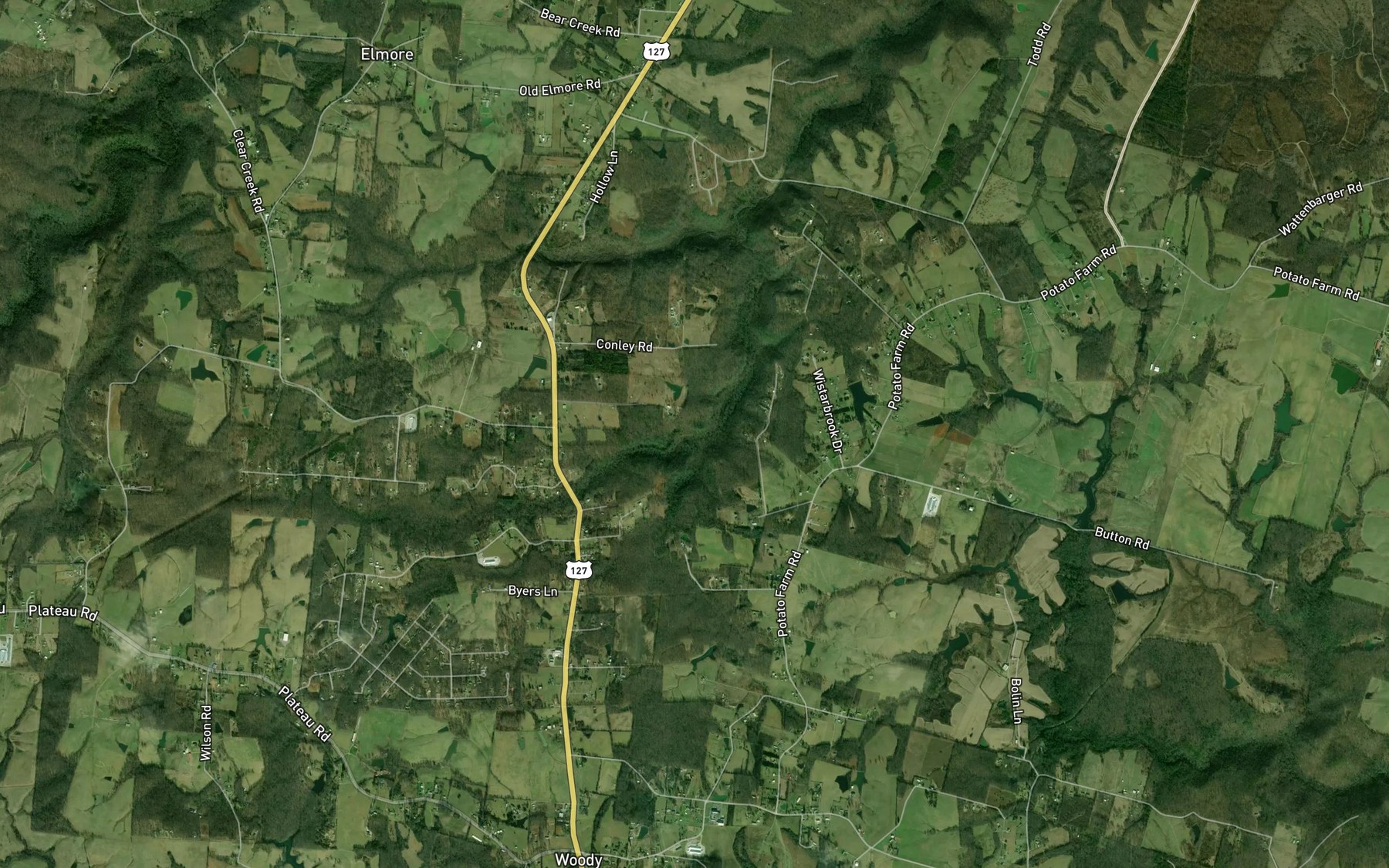 Satellite map of the Scale Creek