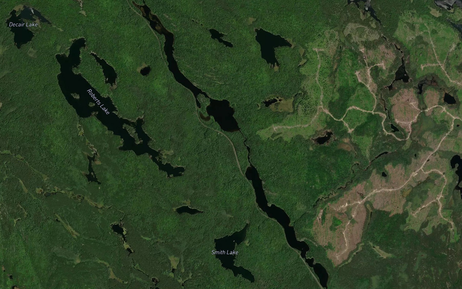 Satellite map of the Proudfoot Lake