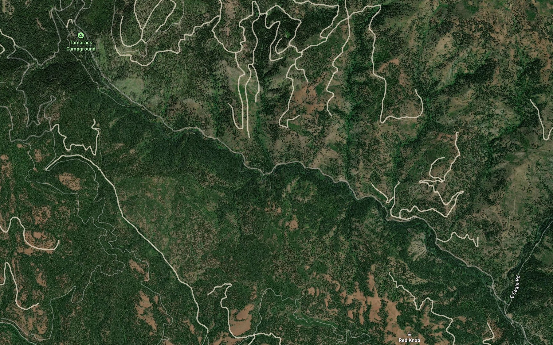 Satellite map of the Dixie Creek