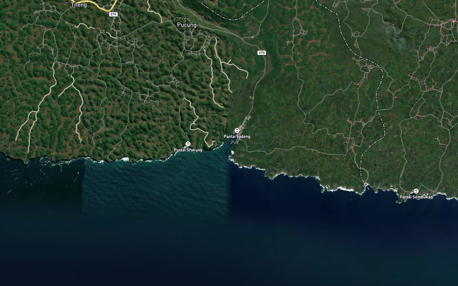Satellite map of the Teluk Sadeng