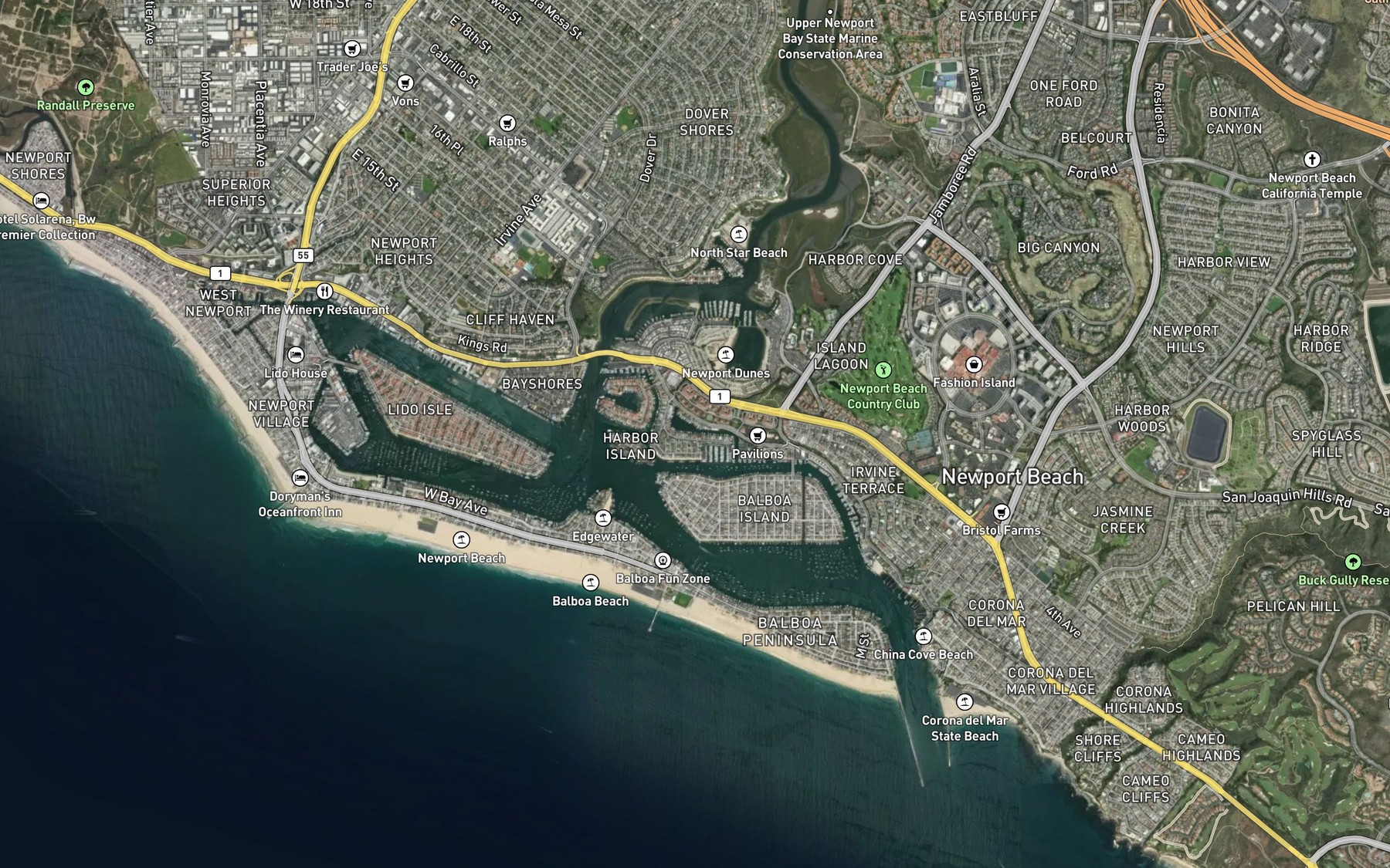 Satellite map of the Promontory Bay