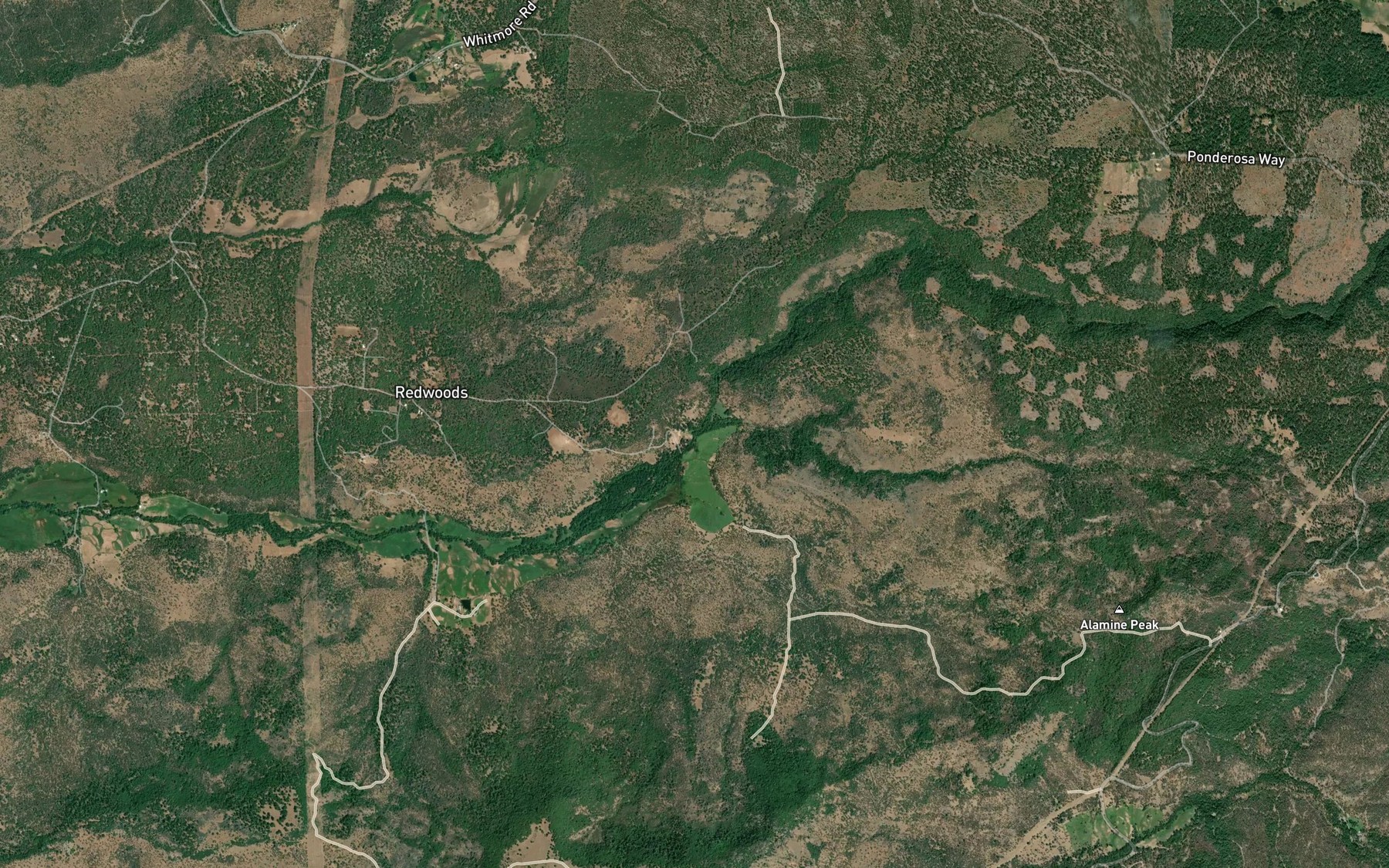 Satellite map of the Hamp Creek