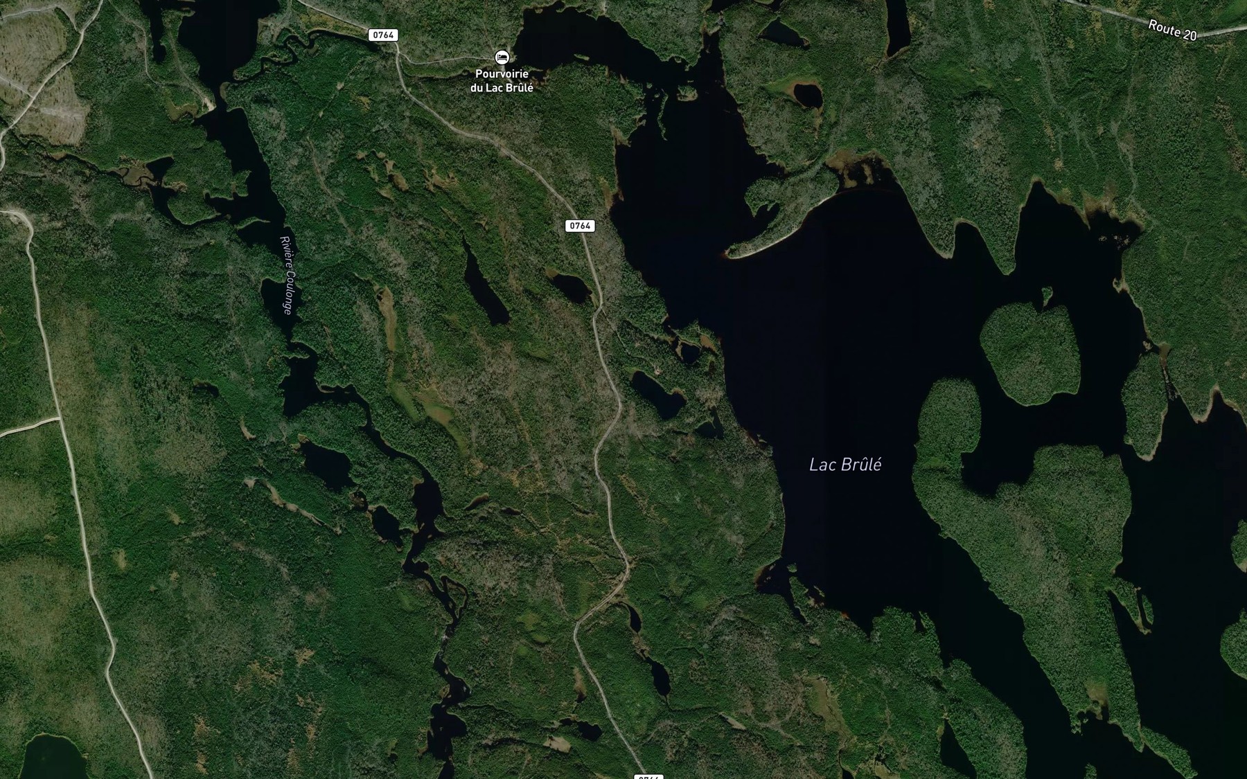 Satellite map of the Lac de la Ouache