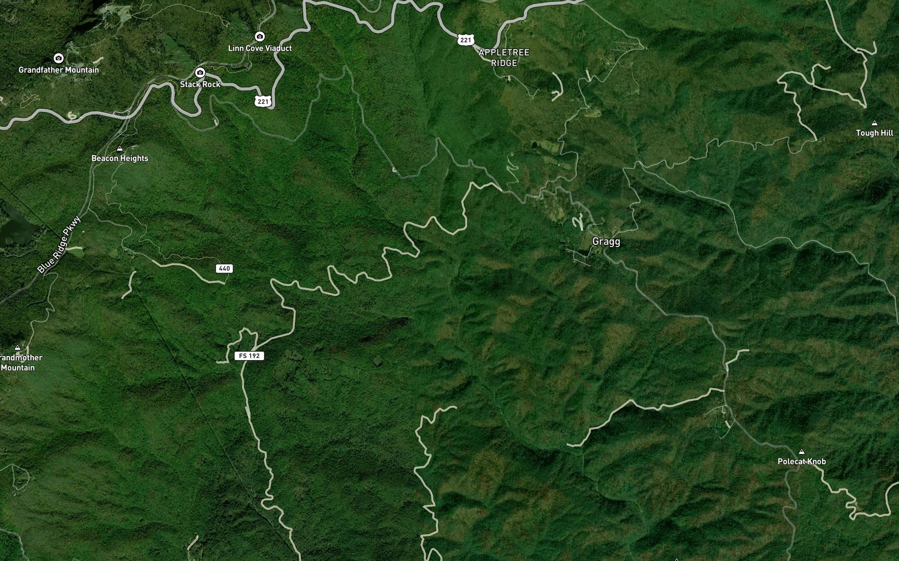 Satellite map of the Bee Branch