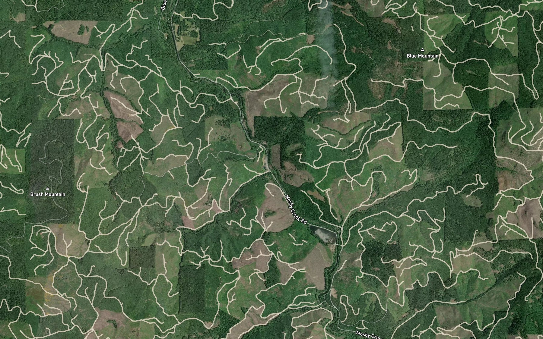 Satellite map of the Simpson Creek