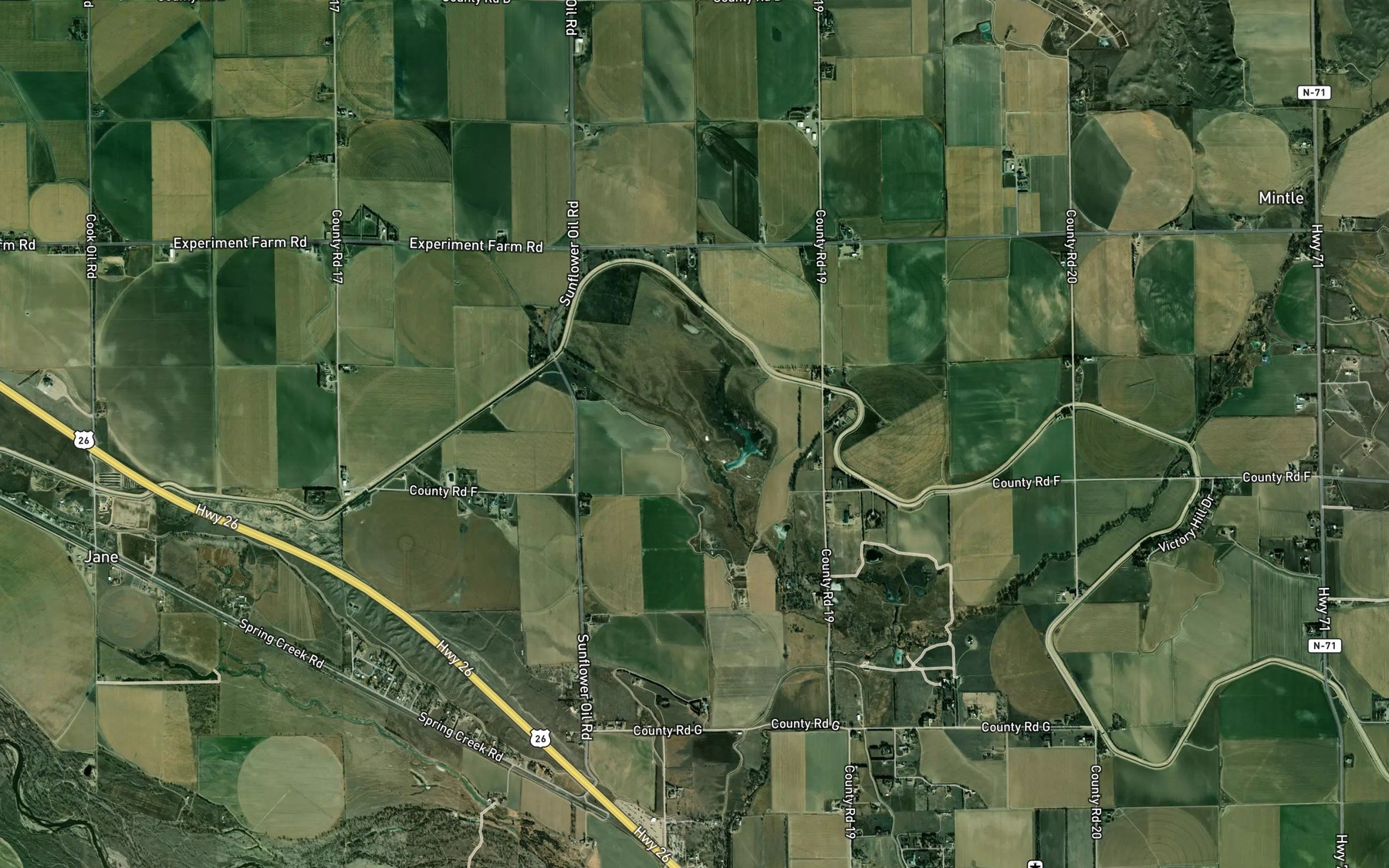 Satellite map of the Sunflower Drain