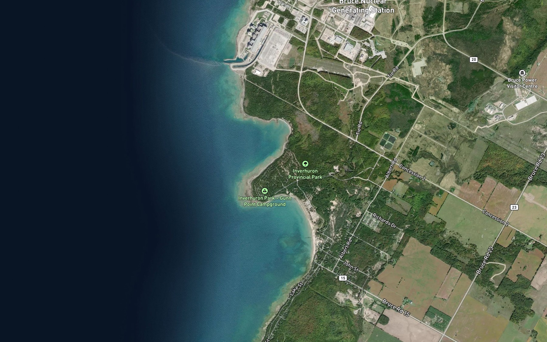 Satellite map of the Holmes Bay