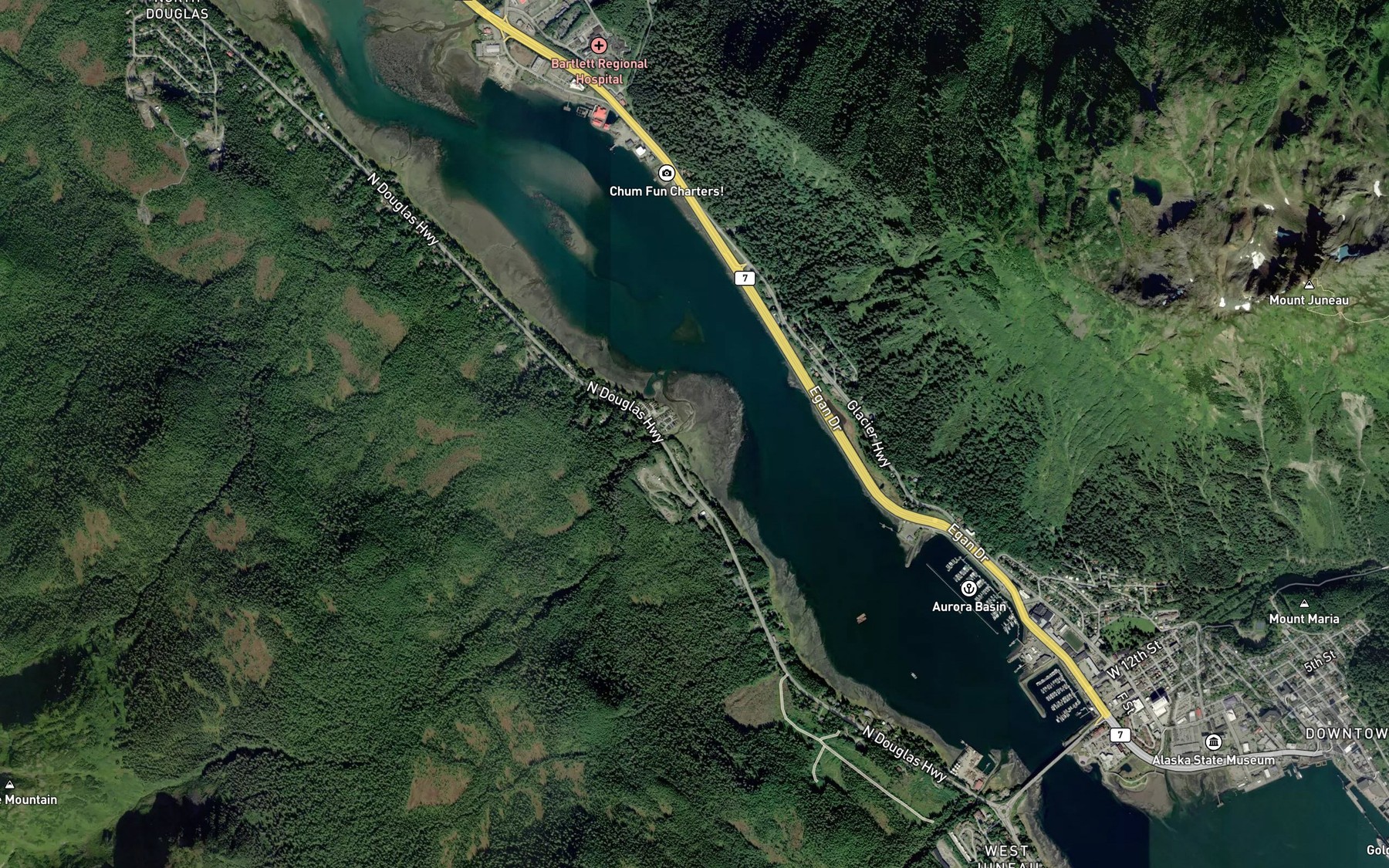 Satellite map of the Eagle Creek