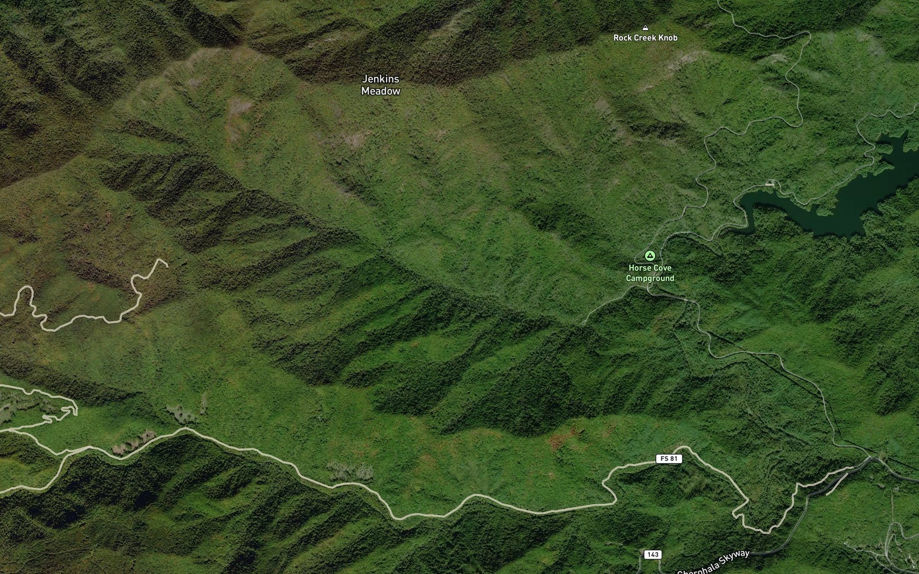 Satellite map of the Indian Spring Branch