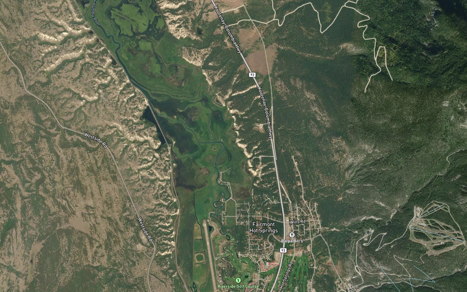 Satellite map of the Tukats Creek