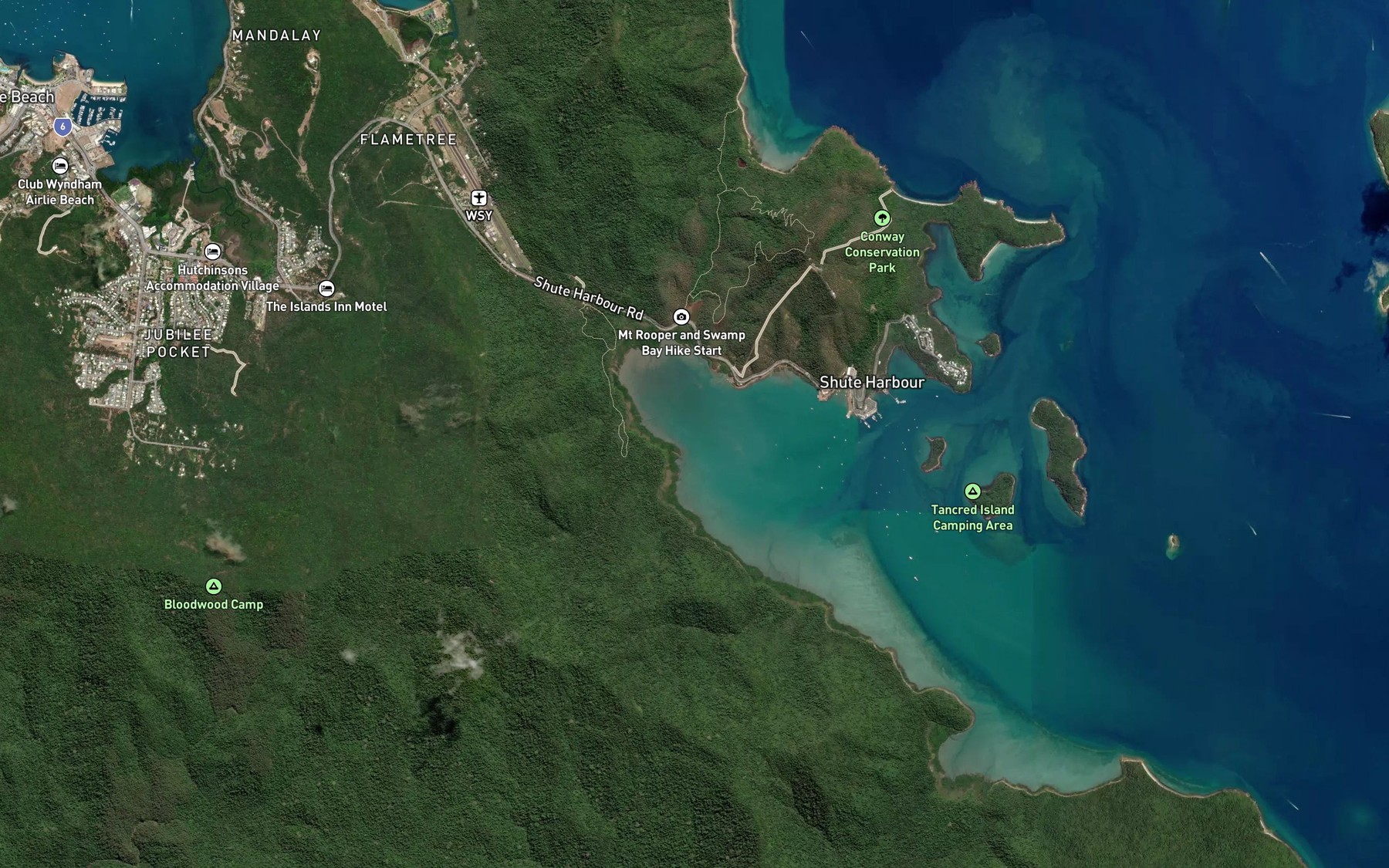 Satellite map of the Shute Bay