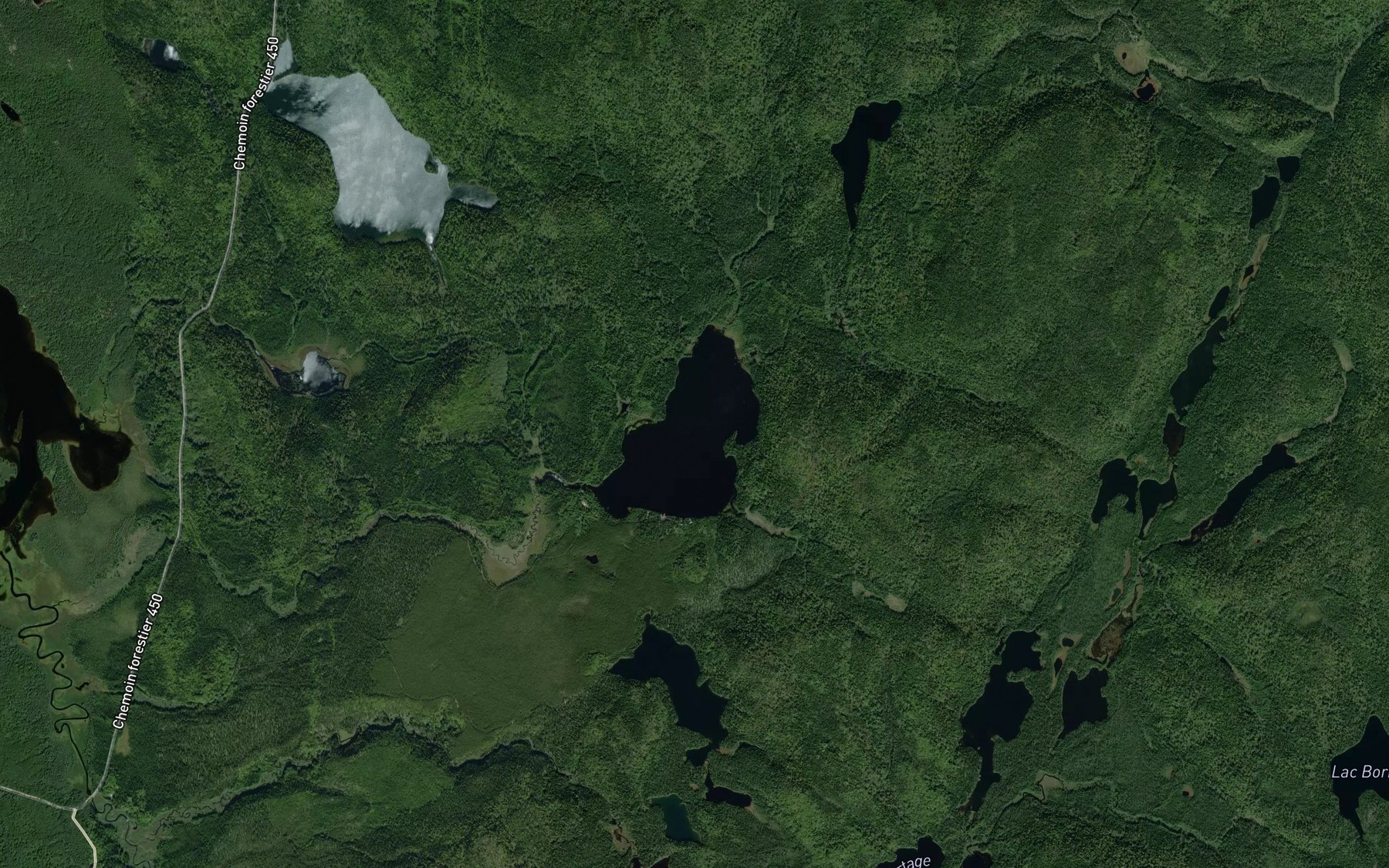 Satellite map of the Lac du Sable