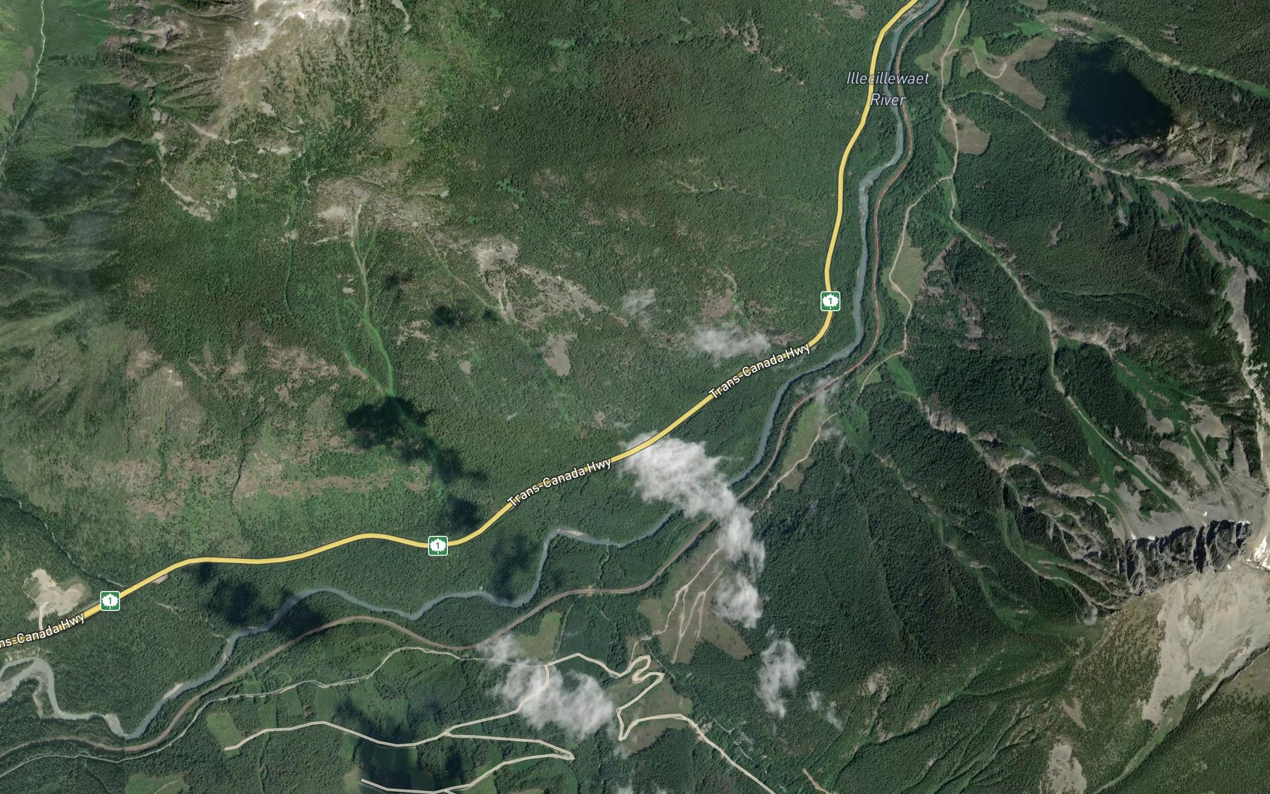 Satellite map of the East Twin Creek