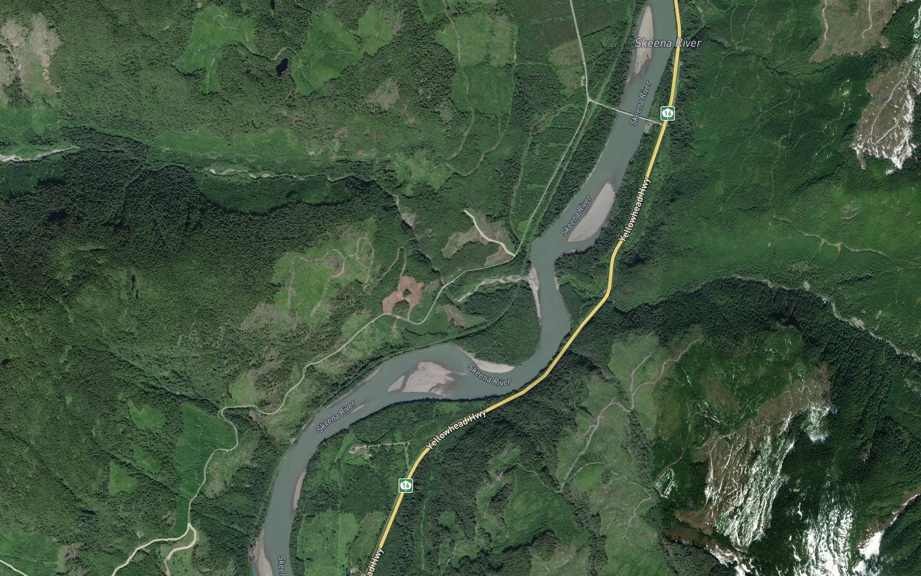 Satellite map of the Tumbling Creek