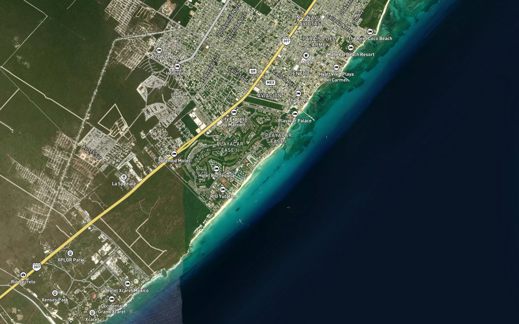 Satellite map of the The Reef Marina