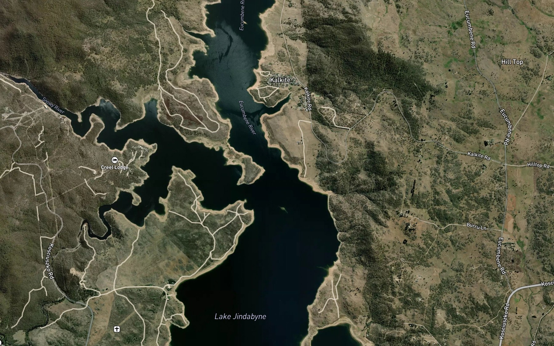 Satellite map of the Burrungubugge River