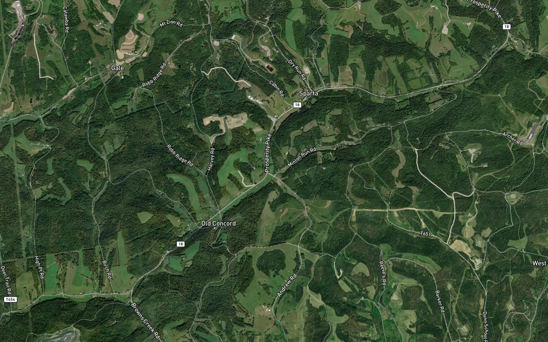 Satellite map of the Hamestring Run