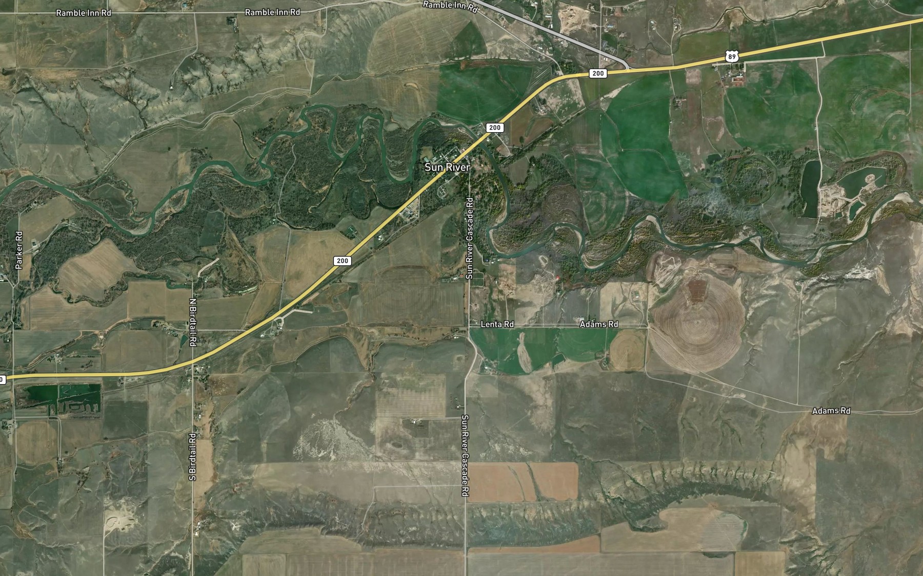 Satellite map of the Adobe Creek