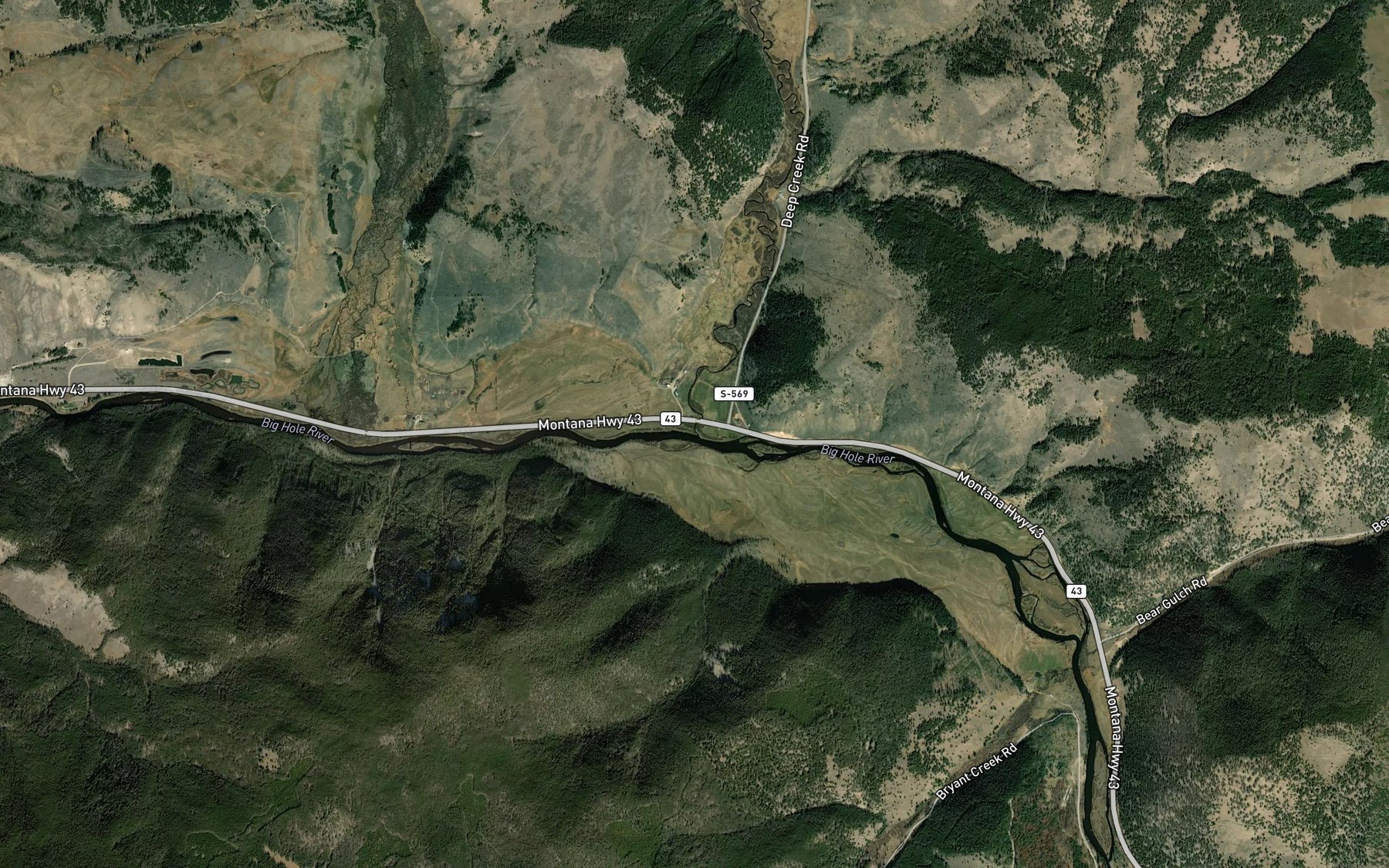 Satellite map of the Deep Creek
