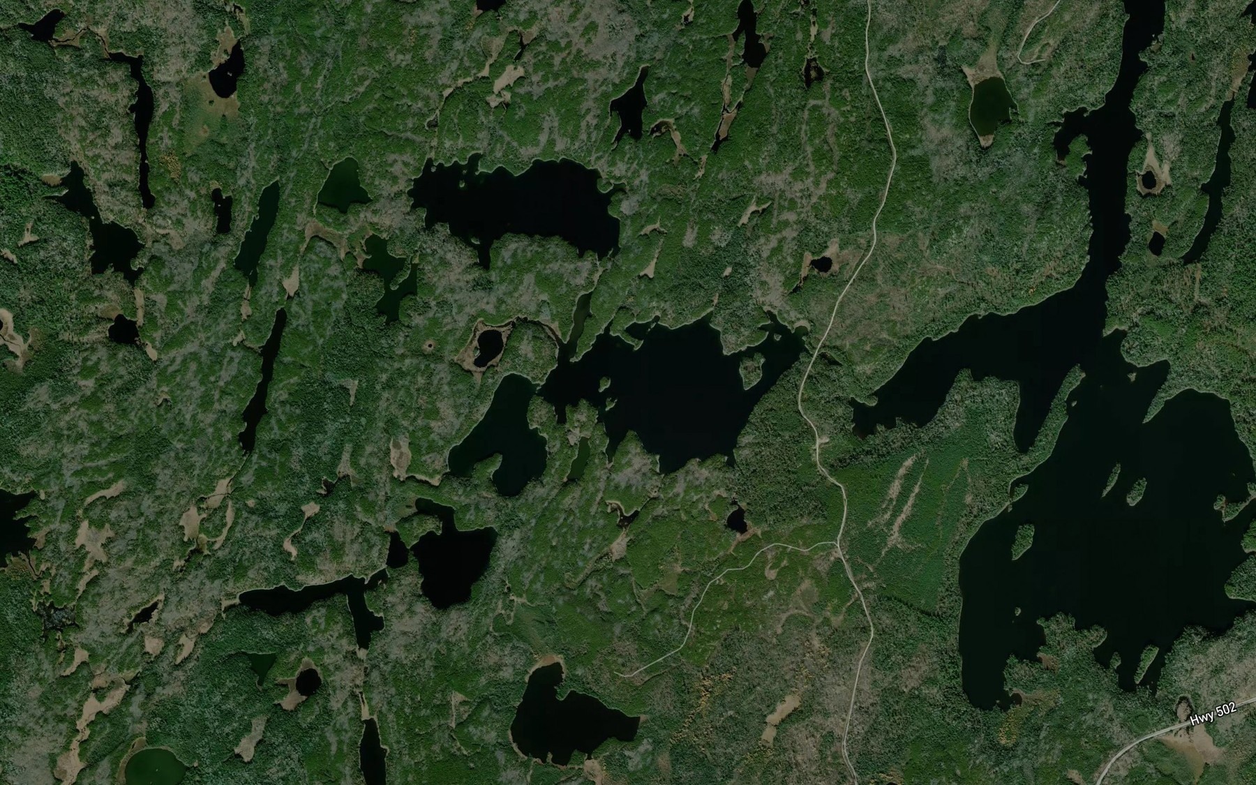 Satellite map of the Grave Lake