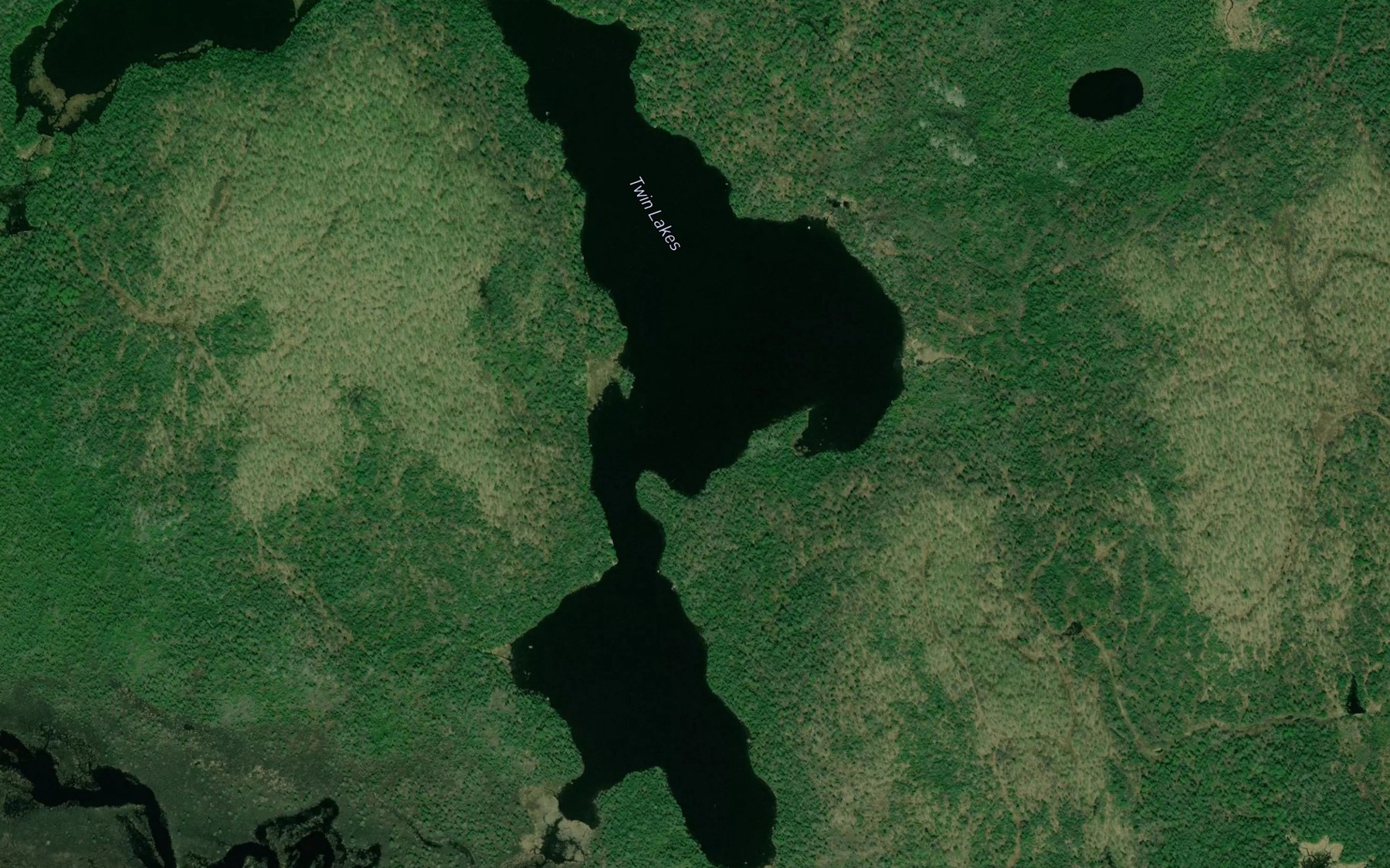 Satellite map of the Twin Lakes