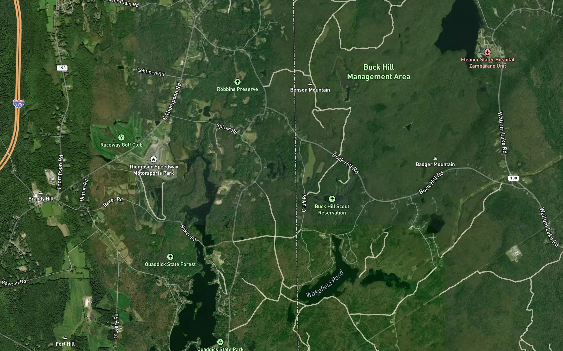 Satellite map of the Croff Farm Brook