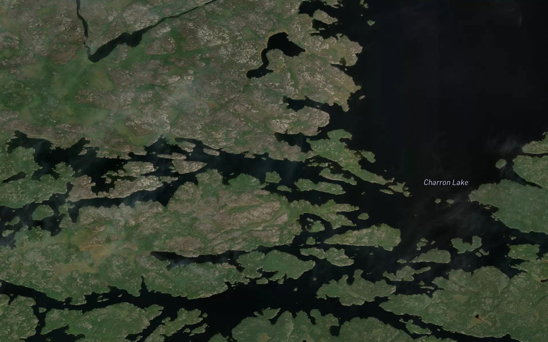 Satellite map of the Charron Lake