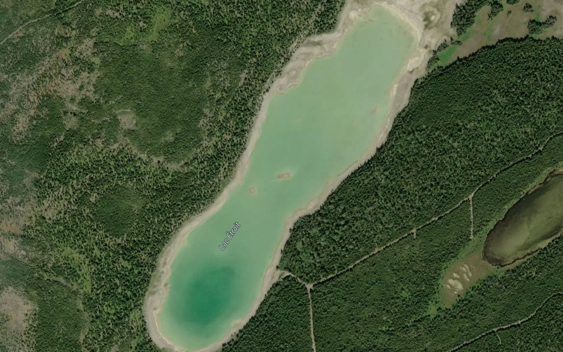 Satellite map of the Lac Etroit