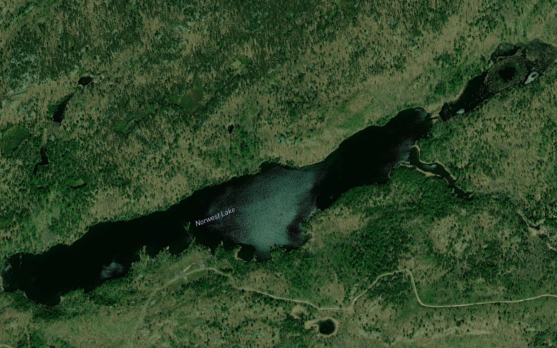 Satellite map of the Norwest Lake